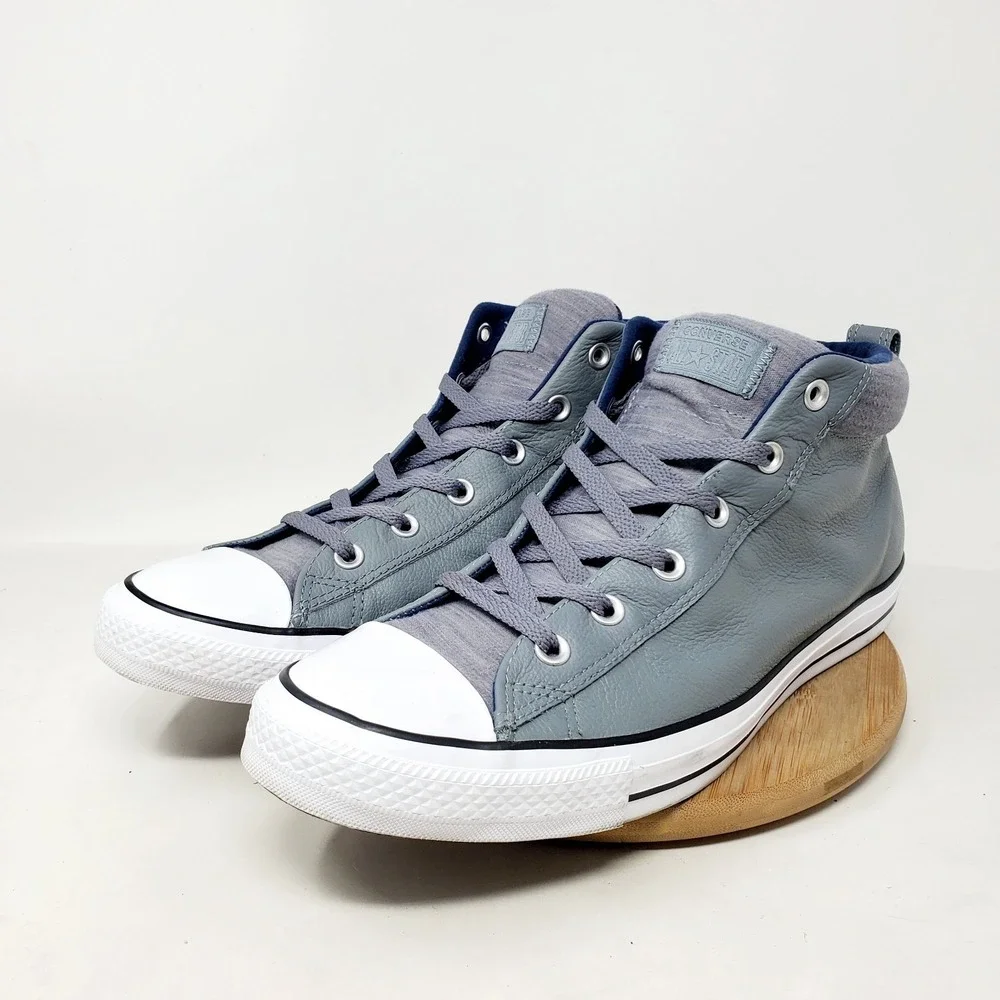 Converse Chuck Taylor All Star Street Mid Shoes Mens 12 Grey Leather Sneaker - Picture 5 of 13